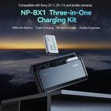 2pcs NP-BX1 Batteries+3-Slot Battery Charger Card Slots&USB Port for Sony ZV-1/RX100M6/H400/ WX350/RX100 /HX50/HDR-PJ410 Camera