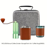 1pc Manual Coffee Grinder With Storage Bag, Hand Coffee Grinder,Fine Grinding Convenient Handle Portable Hand Coffee Grinde