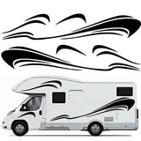 6Pcs Stripe Decoration Body Stickers Door Panel Bumper Graphics Sticker Car Styg Vinyl Decals for Camper RV Trailer