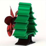 1pc, Fireplace Fan, Christmas Tree Shaped Wood Stove Fan, Heat Circulation Wood Real Fire Heat Powered Fireplace Fan, Thermal Self-starting Fan, Home, Kitchen Fireplace Fan, Christmas Decor