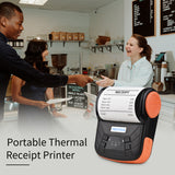 Portable 80mm Wireless BT Thermal Receipt Mobile Bill Printer ESC/POS Print Command for Retail Store