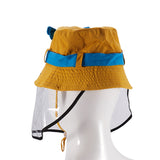 Kids Boys Mask Eye Protective Cap Bucket Anti-Saliva Dustproof Face Cover Caps Dual Purpose Sun Hat