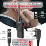 2pcs Walkie Talkie Air Acoustic Tube Surveillance Headset Two Way Radio Earpiece with PTT/VOX for Baofeng Kenwood
