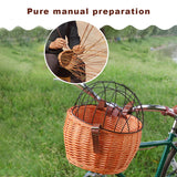 Bicycle Handlebar Wicker Pet Seat with Cover - Handwoven, Bike Basket Front Pannier Bag, Cycling Accessories