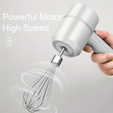 1pc Mini Wireless Hand Mixer, Electric Egg Beater Charging Mini Household Electric Small Baking Stir Cream Tool 304 Stainless Steel Net Baking Supplies Clearance (White)