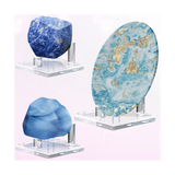 8Pcs 2.5Inch 3 Pegs Acrylic Clear Holder Square Display Easel Stands for Coral Mineral Agate