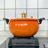 1pc, Pumpkin Micro Pressure Cooker (27.28cm), Creative Halloween Medical Stone Stockpot, Large Cooking Pot, Kitchen Utensils