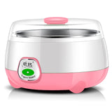 Mini Automatic Yogurt Maker - Stainless Steel Tank, Pink, Ideal for Home DIY Kitchen Appliance