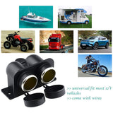 Top-3X Cigarette Lighter Socket 12V Waterproof Dual Power Plug Outlet With Wire For Car Motorcycle Scooter Boat ATV Rv
