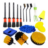 Top-17 Pcs Detailing Brush Set Brushes Sponges Towels For Car Air Vents Rim Cleaning Dirt Dust Clean Tool