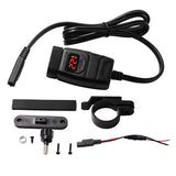 Waterproof Motorcycles Mounted Dual Charger Kit with Voltmeter Switch QC3.0 Fast Charge SAE to USB + 24W