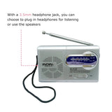 INDIN BC-R119 AM/FM Dual Band Mini Radio Receiver Portable Player Built-in Speaker with a Standard 3.5MM Headphones Jack
