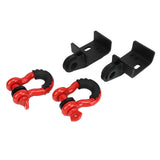 Towing Mount Plate Replacement Parts Corrosion Resistant Tow Hook Bracket 1 Pair with 3/4in Shackles for Winch Trailer
