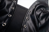 Translucent No Back Lace Up Short Women's PU Vest