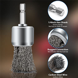 12PCS Brush Drill, Wire Wheel Cup Brushes for Drill Paint Surface Rust Removal and Small Spaces