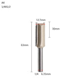 1/2 1/4 Trim Router Bit Wood Slotted Knife Carbide End Mill Straight Flute Bit