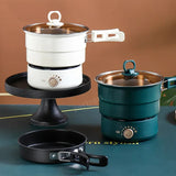 Electric Split Cooking Pot Foldable Multicooker Frying Pan Hotpot Steamer Rice Cooker Soup Maker Water Boiler Travel