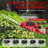 Cordless Hedge Electric Bush Trimmer Grass Shears Garden Tool For Milwaukee 18V Battery (No Battery)