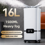 16L Air Filled Humidifier with Tube 200 sq M Supplies Decorative US Adapter Mist Diffuser for Home Greenhouse Yoga