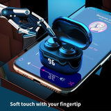 A6 Wireless Bluetooth Headphones 5.2 Se Breath Light Display Skin-friendly Silicone Earcaps Mini In Ear Sports Bluetooth