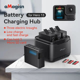 Station Compatible For Hero13 Black Battery Charging Box With Lighting Modes 3 TF Card Slots