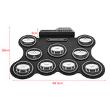 Electronic Drums 9 Pads Digital Electronic Drum Compact Size Usb Foldable with Sticks Students Beginner Gift Digital Drum Kits