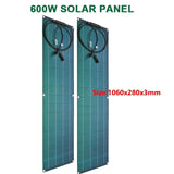 600W/300W Flexible Solar Panel Kit - 18V Monocrystalline Cell Solar System for Outdoor Camping, Yacht, Car, RV, Boat, and Power Emergency.