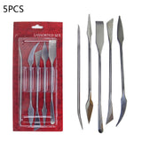 5PCS Stainless Steel Clay Carving Knife DIY Ceramic Soft Pottery Model Tool Stainless Steel Sculpture Knife For Make Pottery