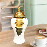 Ceramic Ginger Jar with Lids - Storage Ornament and Decorative Gift for Friends & Family