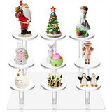 9 Columns of Acrylic Christmas Ornaments for Cupcakes, Jewelry, Cosmetics Display Stand