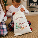 personalised Santa Claus sack Christmas stocking Merry Xmas eve Decoration family Children kid boy girl gift Present Toy Bag