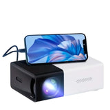 Mini portable projector, you can update your movies, enjoy high-definition TV gaming experiences compatible with Android/iOS/Windows/HDMI/USB, and more.