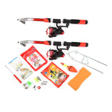 Sets Rod Reel Combo Full Kit with 2PCS 2.1m Telescc Rods Spinning Reels Ultralight Fishing Accessory