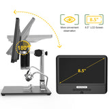 AD208S 5X-1200X Digital Microscope LCD Display Screen 1280 * 800 Adjustable 1080P Scope Soldering Tool with Two Fill Lights