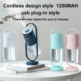 1pc 300ml Mini Ultrasonic Humidifier with 360 Degree Free Rotation and Large Fog Volume
