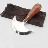 Leather Round Leathercraft Knife for Cutting/ Scribing Leather Round Head Knife With Wooden Handle Knife For Leather Cutting