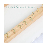 Stand Wooden Necklace Holder Pendant Organizer Jewelry Display for Countertop with Dark Green Veet