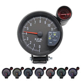 5 Inch Black 7 Colors Backlight with Shift Light Peak Sound LED Flash When RPM Warning Tachometer Gauge