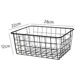 3X Hollow Iron Wired Basket, Storage Baskets Metal Basket Without Interlining Bathroom Kitchen Organizer Black