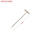 100PCS 27/32/38/45/51/53MM Stainless Steel T-Pins For Wigs Making/Display On Foam Head T-Pins Sewing Hair Needles Styling Tool