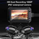Motorcycle Driving Recorder Waterproof 3 Inch Screen with Two 1080P Cameras Support Wifi Gps Gravity Sensing Loop Recording