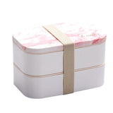 Boxes Marble Pattern Lunch Office Bento Box Microwave Dinnerware Food Storage Container For Adult