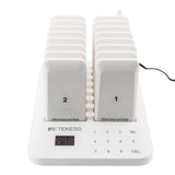 RETEKESS white TD157 wireless dispenser, one to 16 touch queue, equal sign for picking up food