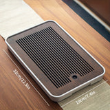 1pc Tea Tray, Household Simple Small Tea Tray, Water Storage Type, Bamboo Tea Seat, Round Tea Tray, Tea Table, Dry Bubble Table