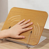 360°Rotating Base Holder for Reading Hands Free Foldable Book Display with Paper Clips Wood Panel Stand