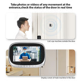 Smart WiFi Camera - Tuya APP, Night PIR Movement Detection, Rechargeable Peephole Viewer Doorbell for Home