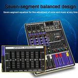 4 Channel Bluetooth 99 Effect Mixer LCD Screen MP3+48V Phantom Power Home Performance USB Sound Card Small Mixers US EU Plug