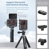 Sports Video Cage Aluminum Alloy Dual Cold Shoe&Sports Camera Metal Protective Frame for Insta360 Ace/Ace Pro