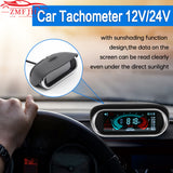 Auto Smart Digital 0-9999 RPM Meter Tachometer Diesel Gasoline Engine 1-10 Cylinder LCD Gauge 12V/24V