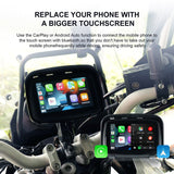 5 Inch Portable Motorcycle GPS Navigator Waterproof 1000nit Screen Display Support Wireless Carpaly Android Auto Dual Bluetooth